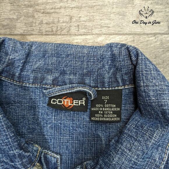 Cotler Painted Bad Ride Denim Jacket Size 7 - Picture 2 of 5